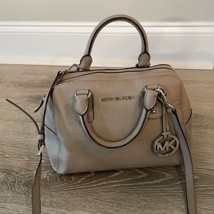 Michael kors gray satchel bag